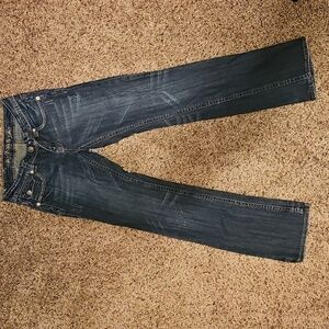 Adikta genuine western jeans sz 2/27 length 33 super cute! Leather accents